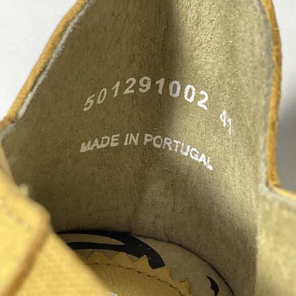 Fly London CRISSCROSS Peeptoe Sandal Size 10/41 Bumblebee Bronze Block Heel NEW - Picture 9 of 13